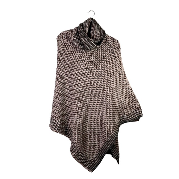 Cocogio Sweaters - Cocogio Italy Knit Cowl Neck Turtleneck Poncho Wool Blend One Size Fits All